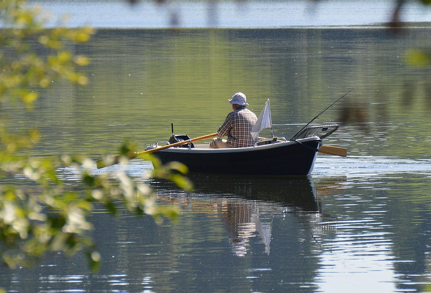 Mit dem Angelboot auf dem Brombachsee