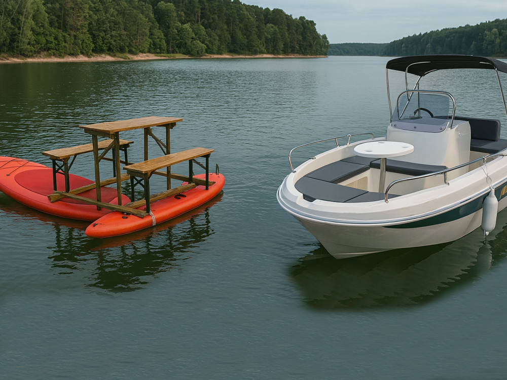 Bierbankboot gegen Elektroboot